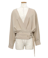【Et】Belted Wrap Blouse