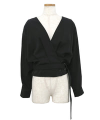 【Et】Belted Wrap Blouse