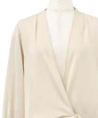 【Et】Satain Twist Drape Blouse