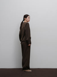 【Et】Satain Twist Drape Blouse