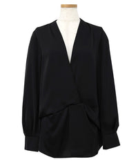 【Et】Satain Twist Drape Blouse