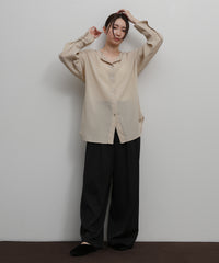 【Et】Back Design Tuck Blouse