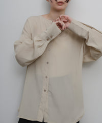 【Et】Back Design Tuck Blouse