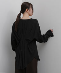 【Et】Back Design Tuck Blouse
