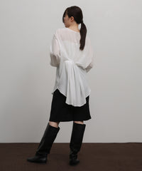【Et】Back Design Tuck Blouse