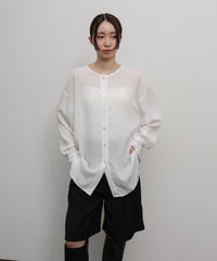 【Et】Back Design Tuck Blouse