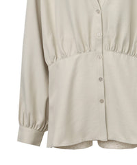 【Et】Front Button Empire Gather Blouse