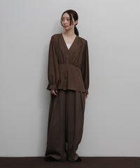 【Et】Front Button Empire Gather Blouse