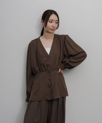 【Et】Front Button Empire Gather Blouse