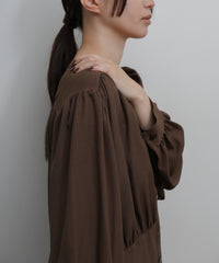 【Et】Front Button Empire Gather Blouse