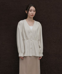 【Et】Front Button Empire Gather Blouse