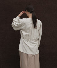 【Et】Front Button Empire Gather Blouse