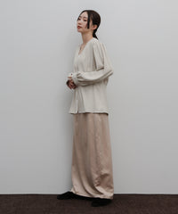【Et】Front Button Empire Gather Blouse