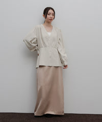 【Et】Front Button Empire Gather Blouse