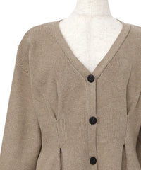 【Et】Front Tuck V-Neck Cardigan
