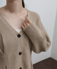 【Et】Front Tuck V-Neck Cardigan