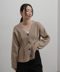 【Et】Front Tuck V-Neck Cardigan