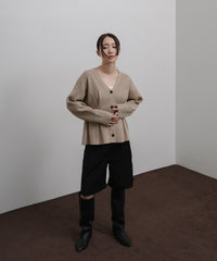 【Et】Front Tuck V-Neck Cardigan