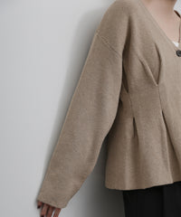 【Et】Front Tuck V-Neck Cardigan