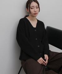 【Et】Front Tuck V-Neck Cardigan