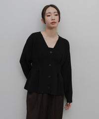 【Et】Front Tuck V-Neck Cardigan