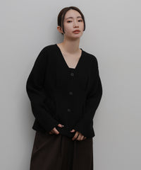 【Et】Front Tuck V-Neck Cardigan
