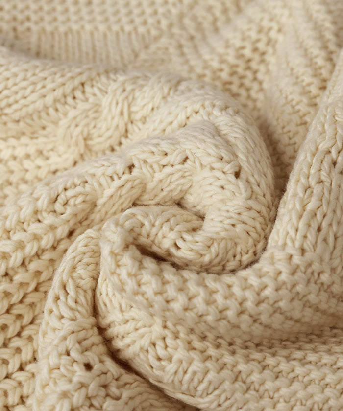 【Et】Cable wide cardigan