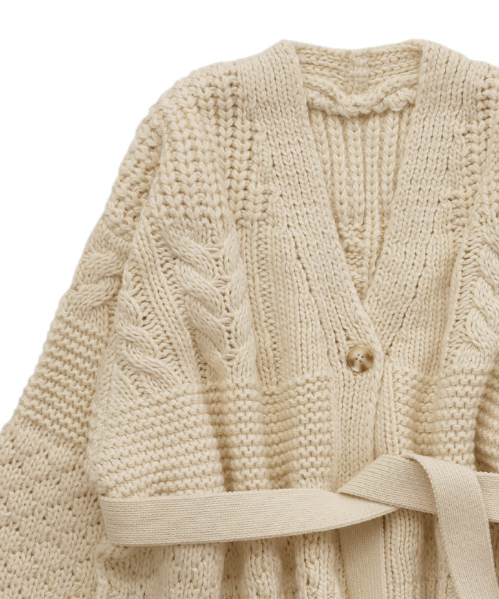 【Et】Cable wide cardigan