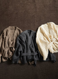 【Et】Cable wide cardigan