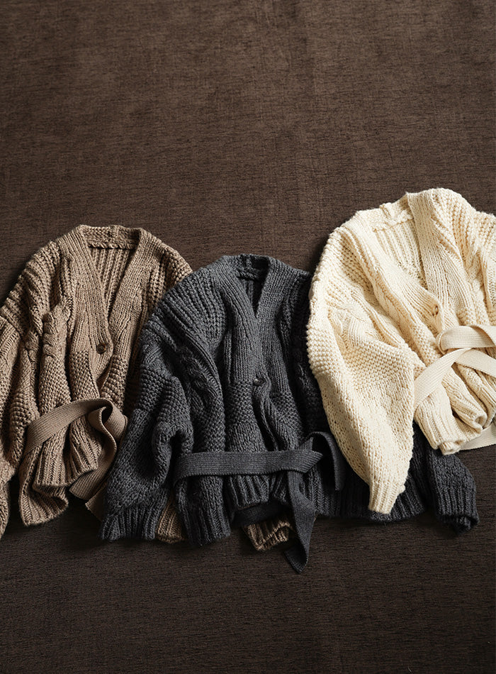 【Et】Cable wide cardigan