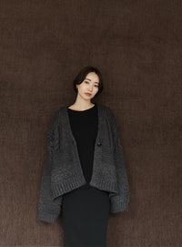 【Et】Cable wide cardigan
