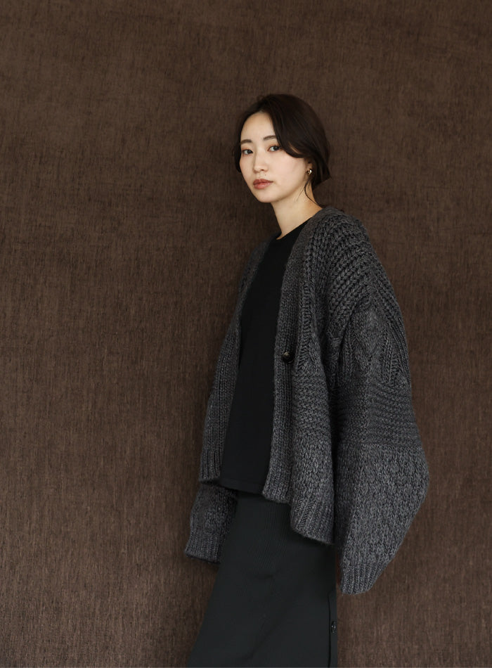 【Et】Cable wide cardigan