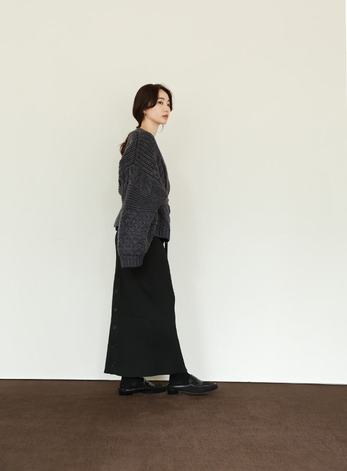 【Et】Cable wide cardigan