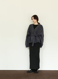 【Et】Cable wide cardigan