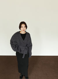 【Et】Cable wide cardigan