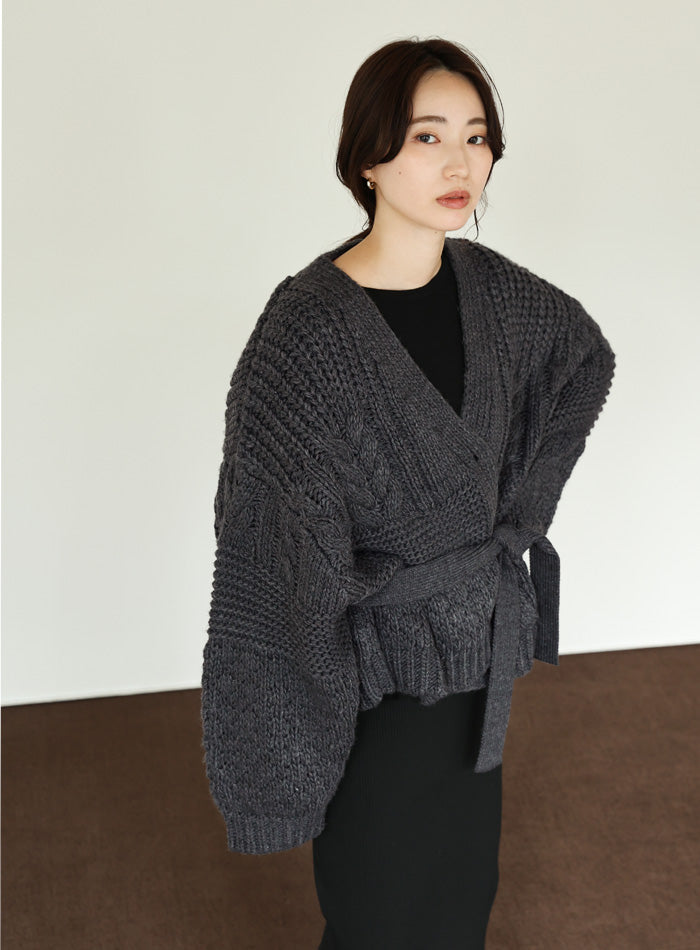 【Et】Cable wide cardigan