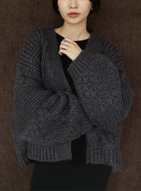 【Et】Cable wide cardigan