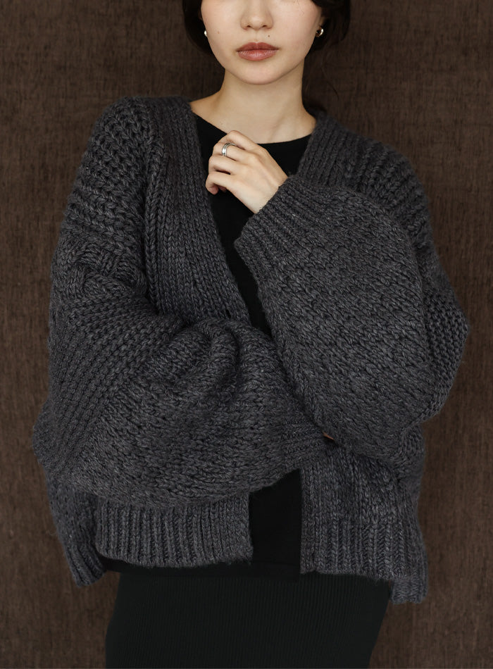 【Et】Cable wide cardigan