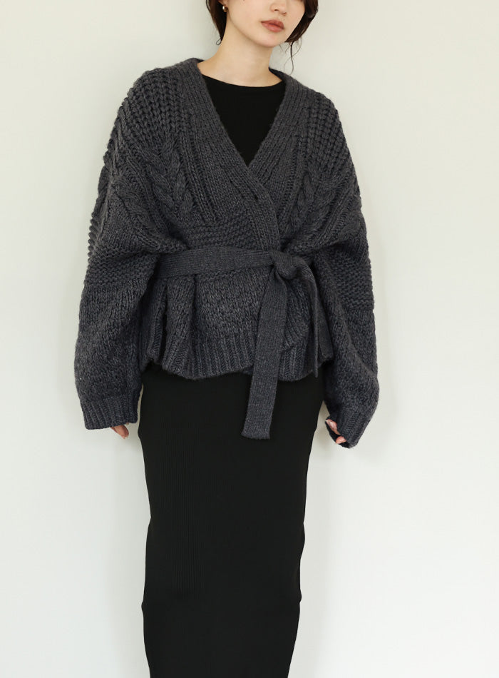 【Et】Cable wide cardigan