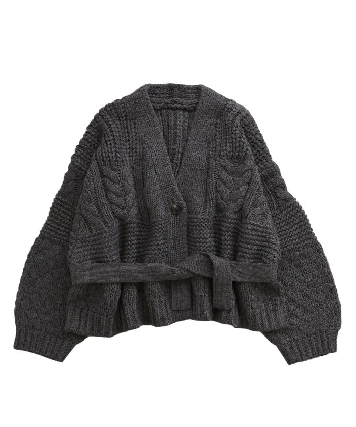【Et】Cable wide cardigan