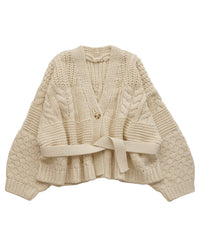 【Et】Cable wide cardigan