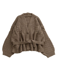 【Et】Cable wide cardigan