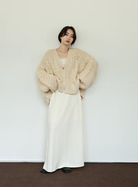 【Et】Cable wide cardigan