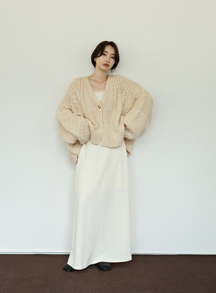【Et】Cable wide cardigan