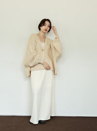 【Et】Cable wide cardigan