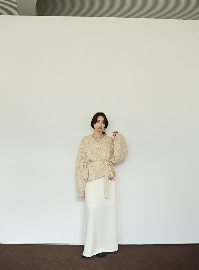 【Et】Cable wide cardigan