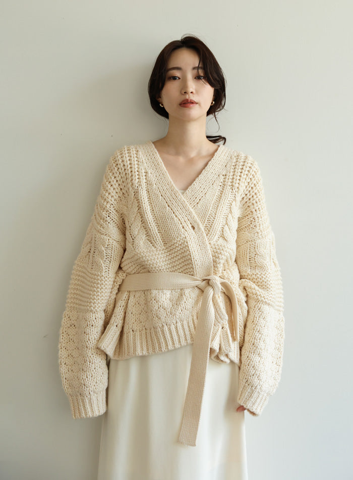 【Et】Cable wide cardigan