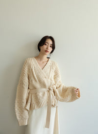【Et】Cable wide cardigan