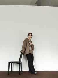 【Et】Cable wide cardigan