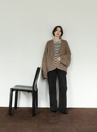 【Et】Cable wide cardigan